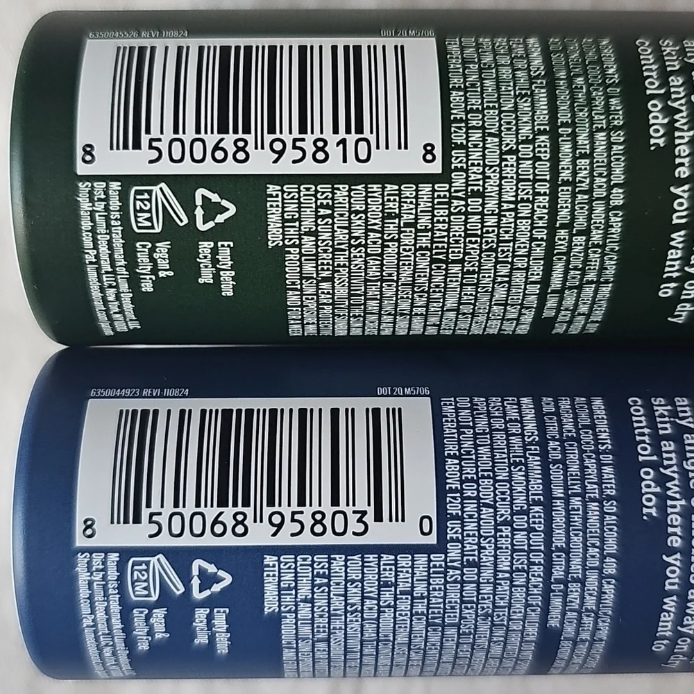 Mando Whole Body Deodorant Spray Lot of 2, Pro Sport and Clover Woods 1.0 oz New